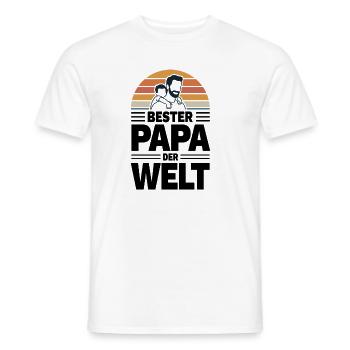 Bester Papa der Welt im Retro-Sonnenuntergang - Männer T-Shirt - Weiß - Vorne - AI Model Male 178 dark (178cm)