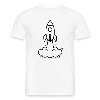 Résumé de Nuages Fusées Kawaii - T-shirt homme - blanc - Devant - AI Model Male 178 dark (178cm)