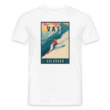 Découvrez la ville de ski de montagne de Vail dans le Colorado - T-shirt homme - blanc - Devant - AI Model Male 178 dark (178cm)