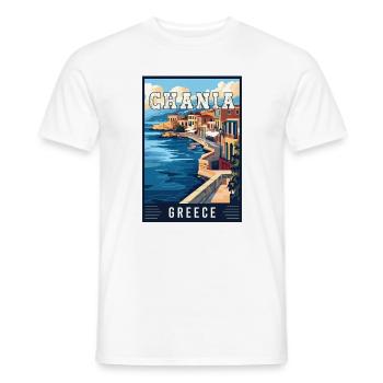 Explore Stunning Chania in Greece - Men's T-Shirt - white - Front - AI Model Male 178 dark (178cm)