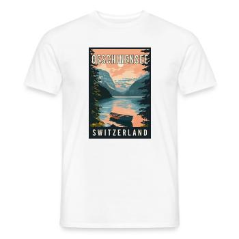 Découvrez la gemme alpine Oeschinensee en Suisse - T-shirt homme - blanc - Devant - AI Model Male 178 dark (178cm)