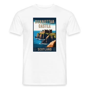 Explore Mystic Dunnottar Castle in Scotland - Men's T-Shirt - white - Front - AI Model Male 178 dark (178cm)