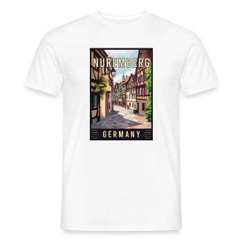Découvrez le magnifique Nuremberg historique en Allemagne - T-shirt homme - blanc - Devant - AI Model Male 178 dark (178cm)