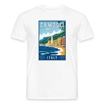 Discover Charming Camogli in Italy - Men's T-Shirt - white - Front - AI Model Male 178 dark (178cm)