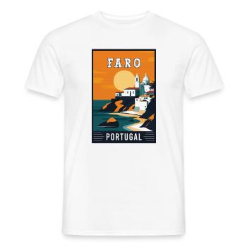 Explore Captivating Faro in Portugal - Men's T-Shirt - white - Front - AI Model Male 178 dark (178cm)