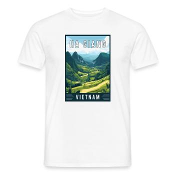 Découvrez les majestueux paysages de Ha Giang au Vietnam - T-shirt homme - blanc - Devant - AI Model Male 178 dark (178cm)