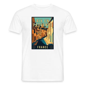 Discover Charming Aix-en-Provence in France - Men's T-Shirt - white - Front - AI Model Male 178 dark (178cm)