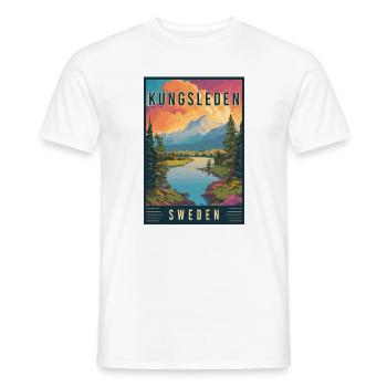 Experience Hiking Trails of Kungsleden in Sweden - Men's T-Shirt - white - Front - AI Model Male 178 dark (178cm)