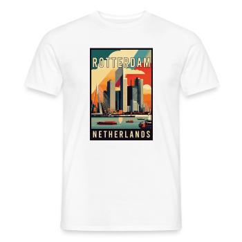 Vivez le magnifique Rotterdam aux Pays-Bas - T-shirt homme - blanc - Devant - AI Model Male 178 dark (178cm)