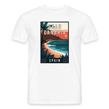 Découvrez les îles Canaries et Gran Canaria en Espagne - T-shirt homme - blanc - Devant - AI Model Male 178 dark (178cm)