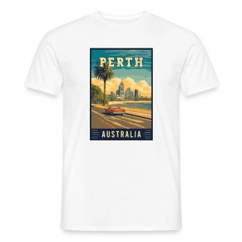 Experience City by the Swan River Perth Australia - Men's T-Shirt - white - Front - AI Model Male 178 dark (178cm)