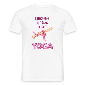 Stricken ist das neue Yoga - Männer T-Shirt - Weiß - Vorne - AI Model Male 178 dark (178cm)
