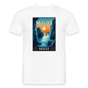 Découvrez la beauté époustouflante de Milos en Grèce - T-shirt homme - blanc - Devant - AI Model Male 178 dark (178cm)