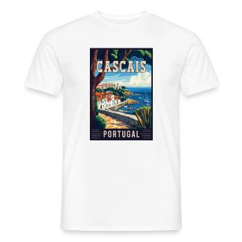 Discover Coastal Beauty of Cascais in Portugal - Men's T-Shirt - white - Front - AI Model Male 178 dark (178cm)