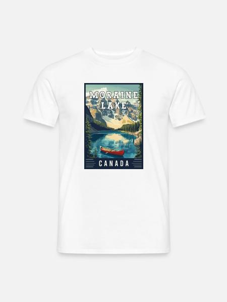 Entdecken Sie den Moraine Lake im Canada Banff Nationalpark - Männer T-Shirt - Weiß