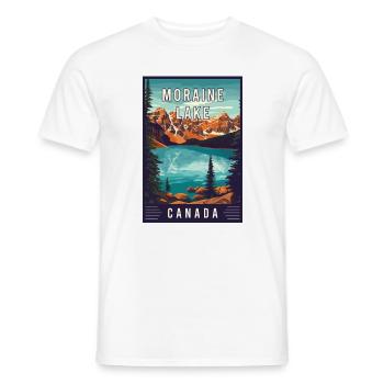 Découvrez le lac Moraine, Canada, parc national de Banff - T-shirt homme - blanc - Devant - AI Model Male 178 dark (178cm)
