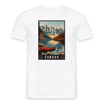 Découvrez le lac Moraine, Canada, parc national de Banff - T-shirt homme - blanc - Devant - AI Model Male 178 dark (178cm)