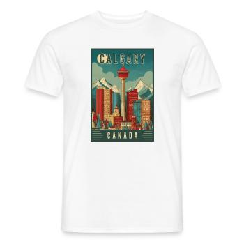 Erleben Sie die malerische Stadtlandschaft von Calgary in Kanada - Männer T-Shirt - Weiß - Vorne - AI Model Male 178 dark (178cm)