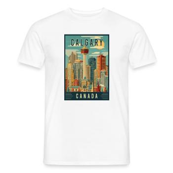 Entdecken Sie die malerische Stadtlandschaft von Calgary in Kanada - Männer T-Shirt - Weiß - Vorne - AI Model Male 178 dark (178cm)