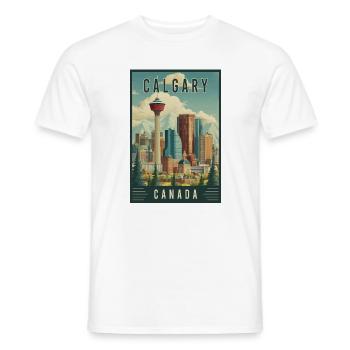 Entdecken Sie die malerische Stadtlandschaft von Calgary in Kanada - Männer T-Shirt - Weiß - Vorne - AI Model Male 178 dark (178cm)