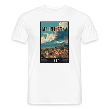 Experience Volcano Adventure and Mount Etna Italy - Men's T-Shirt - white - Front - AI Model Male 178 dark (178cm)