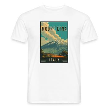 Explore Volcano Adventure and Mount Etna in Italy - Men's T-Shirt - white - Front - AI Model Male 178 dark (178cm)