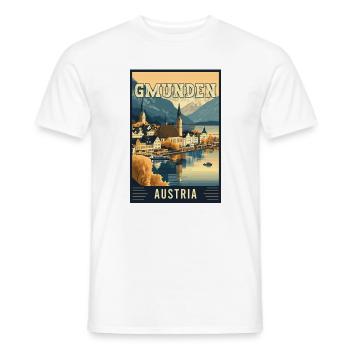 Experience the Lakeside Beauty of Gmunden Austria - Men's T-Shirt - white - Front - AI Model Male 178 dark (178cm)