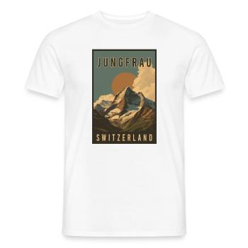 Explore Swiss Landscape Jungfrau in Switzerland - Men's T-Shirt - white - Front - AI Model Male 178 dark (178cm)