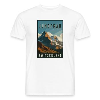 Experience Swiss Landscape Jungfrau in Switzerland - Men's T-Shirt - white - Front - AI Model Male 178 dark (178cm)