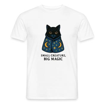 Katzenzauber im Sternenmantel - Männer T-Shirt - Weiß - Vorne - AI Model Male 178 dark (178cm)
