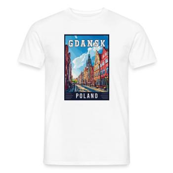 Explore Stunning Gdansk City in Poland - Men's T-Shirt - white - Front - AI Model Male 178 dark (178cm)