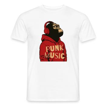 Gorilla Punk Musik Kapuzenpulli T-Shirt - Männer T-Shirt - Weiß - Vorne - AI Model Male 178 dark (178cm)