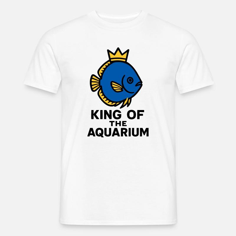 Il Re del Pesce Disco Coronato dell'Acquario - T-shirt uomo - bianco