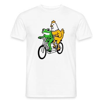 tandem bike - Men's T-Shirt - white - Front - AI Model Male 178 dark (178cm)