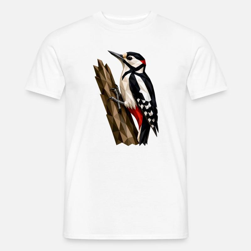 Polygonaler Waldspecht - Männer T-Shirt - Weiß