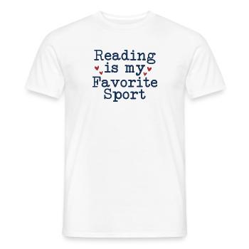 La lecture est mon sport préféré Rat de bibliothèque - T-shirt homme - blanc - Devant - AI Model Male 178 dark (178cm)