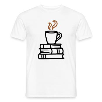 Bücher Kaffeetasse Lesen Buchclub Leseratte - Männer T-Shirt - Weiß - Vorne - AI Model Male 178 dark (178cm)