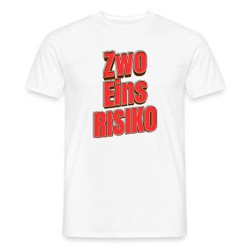 Zwo Eins Risiko Großbuchstaben Typo - Männer T-Shirt - Weiß - Vorne - AI Model Male 178 dark (178cm)