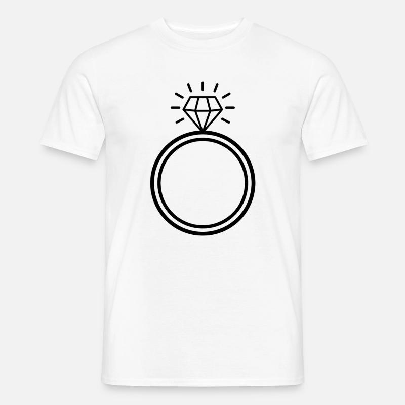 Diamantring - Männer T-Shirt - Weiß