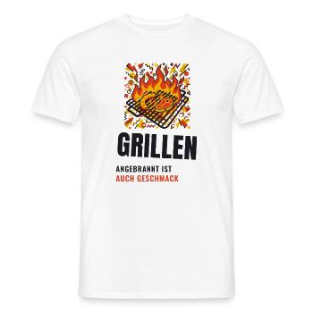 Grillen Angebrannt Ist Auch Geschmack BBQ - Männer T-Shirt - Weiß - Vorne - AI Model Male 178 dark (178cm)