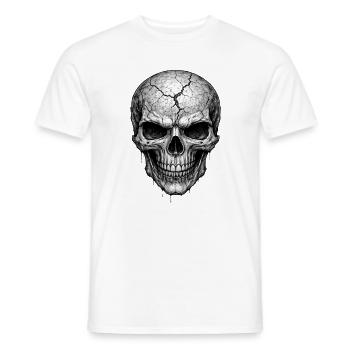 Cracked Skull Gothic Horror-Grafik - Männer T-Shirt - Weiß - Vorne - AI Model Male 178 dark (178cm)
