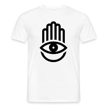 main de Fatma Hamsa - T-shirt homme - blanc - Devant - AI Model Male 178 dark (178cm)