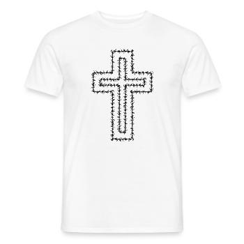 Christian Cross - Men's T-Shirt - white - Front - AI Model Male 178 dark (178cm)