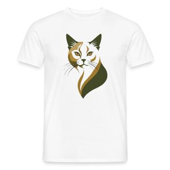 Elegante Katze – Vintage Tierillustration - Männer T-Shirt - Weiß - Vorne - AI Model Male 178 dark (178cm)