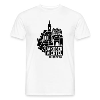 Jakober Viertel Jakobsviertel Nürnberg Silhouette - Männer T-Shirt - Weiß - Vorne - AI Model Male 178 dark (178cm)