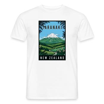 Entdecken Sie den Taranaki Mountain in Neuseeland - Männer T-Shirt - Weiß - Vorne - AI Model Male 178 dark (178cm)