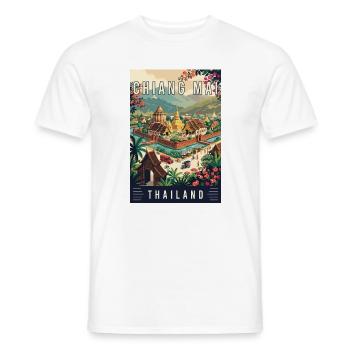 Erleben Sie die Tempel von Chiang Mai in Thailand - Männer T-Shirt - Weiß - Vorne - AI Model Male 178 dark (178cm)