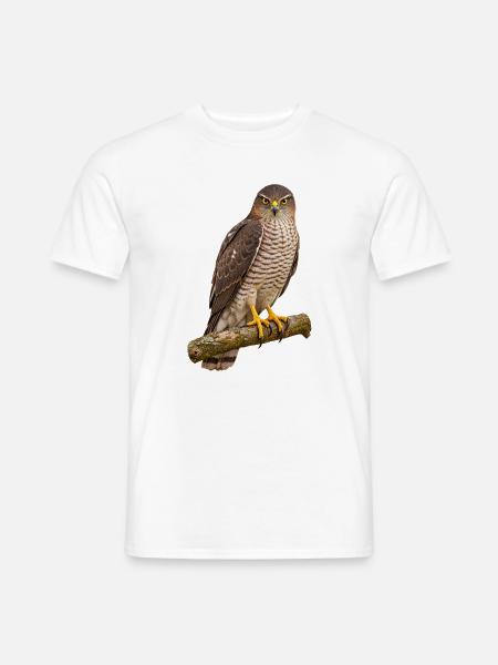 Habicht auf dem Ast - Männer T-Shirt - Weiß