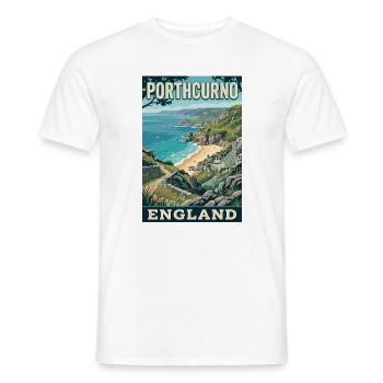 Erleben Sie die Cornwall-Küste von Porthcurno in England - Männer T-Shirt - Weiß - Vorne - AI Model Male 178 dark (178cm)