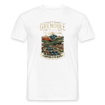 Entdecken Sie die Alpenstadt Grenoble in Frankreich - Männer T-Shirt - Weiß - Vorne - AI Model Male 178 dark (178cm)